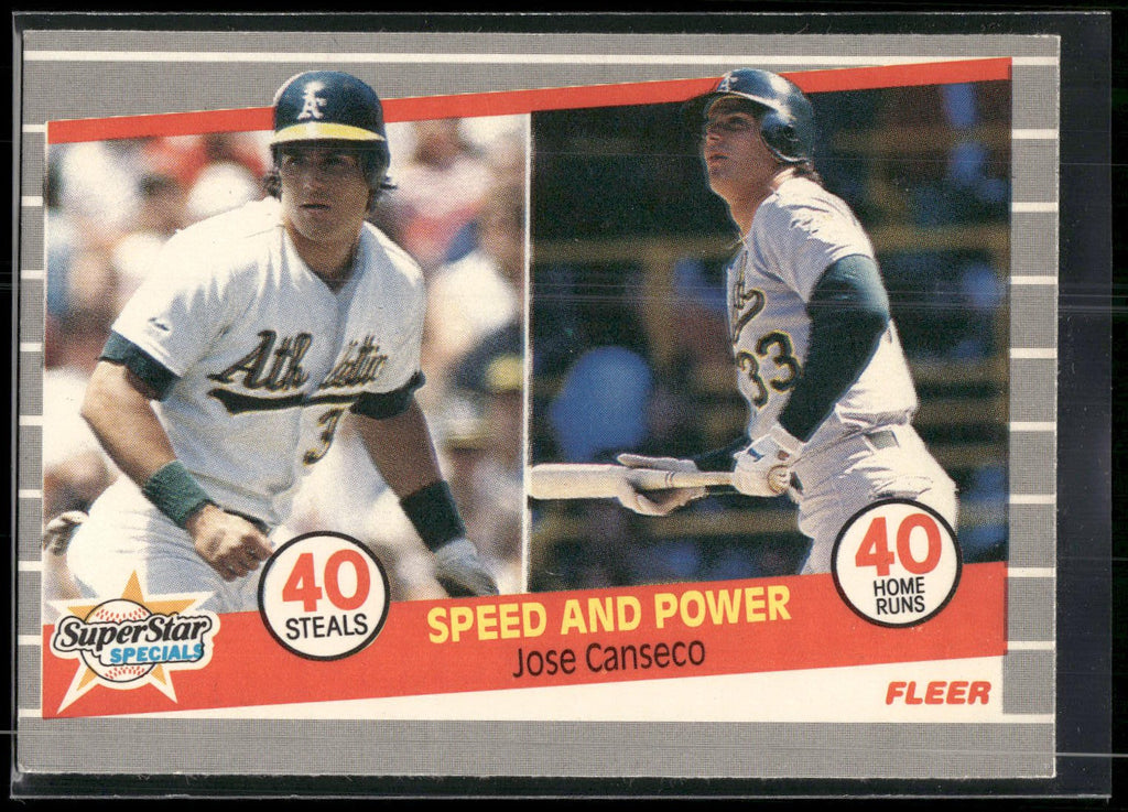 1989 Fleer #628 Speed and Power (Jose Canseco)
