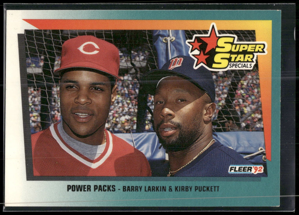 1992 Fleer #704 Power Packs (Barry Larkin / Kirby Puckett)