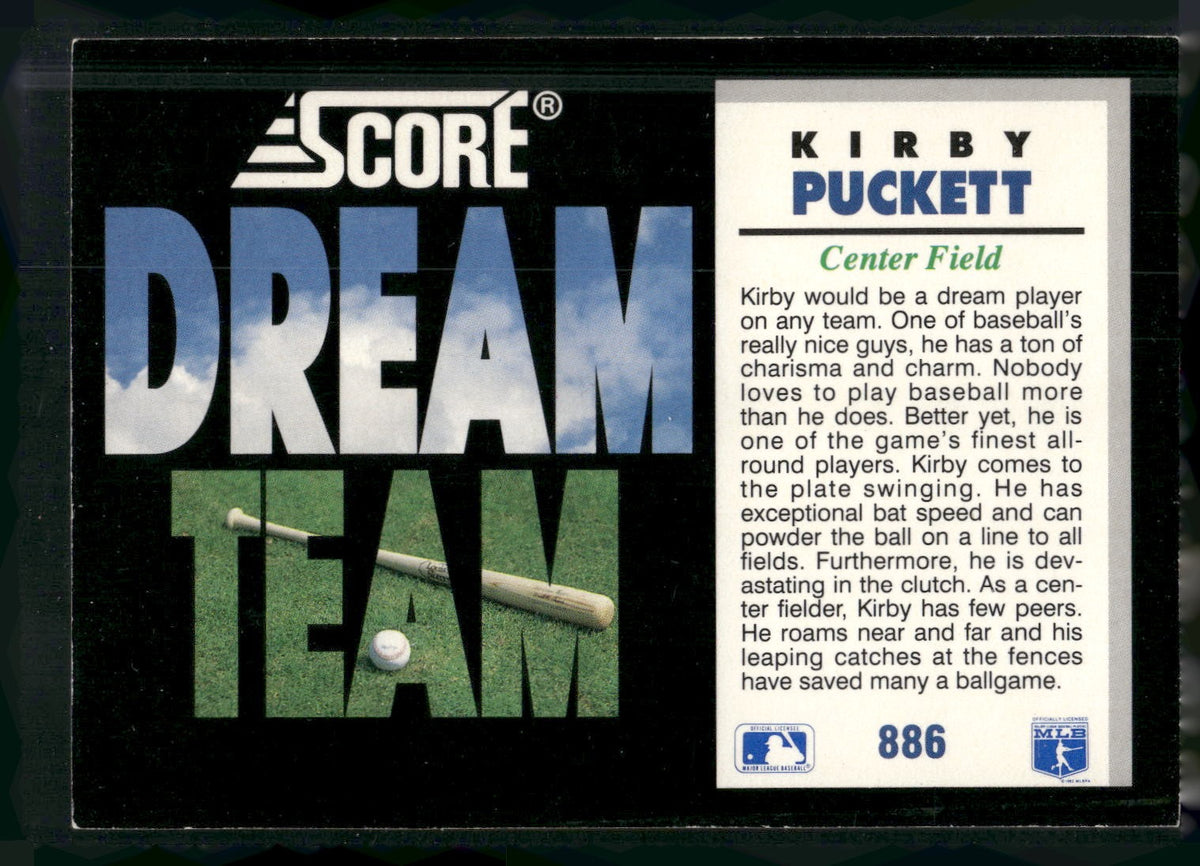 1992 Score #886a Kirby Puckett
