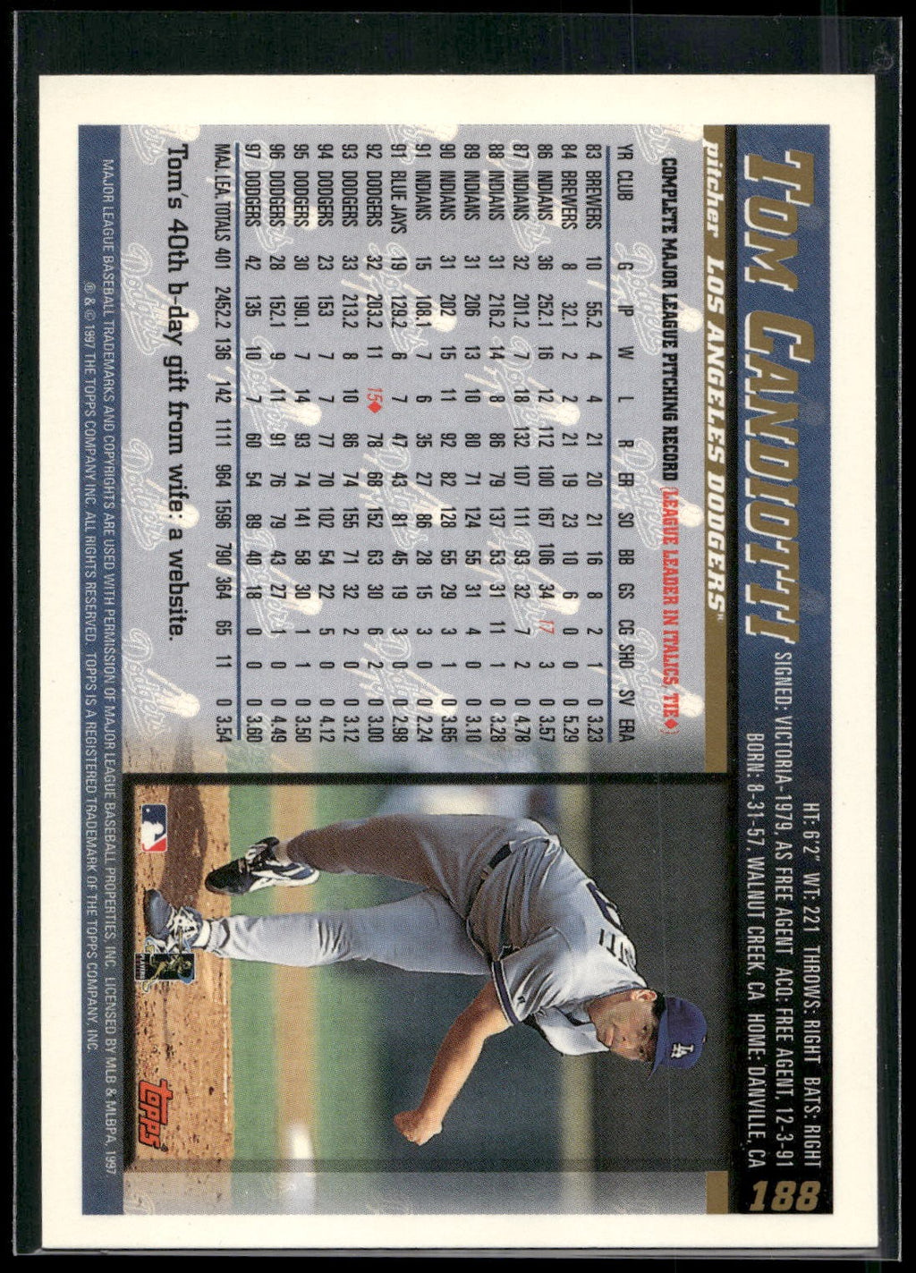 1998 Topps #188 Tom Candiotti