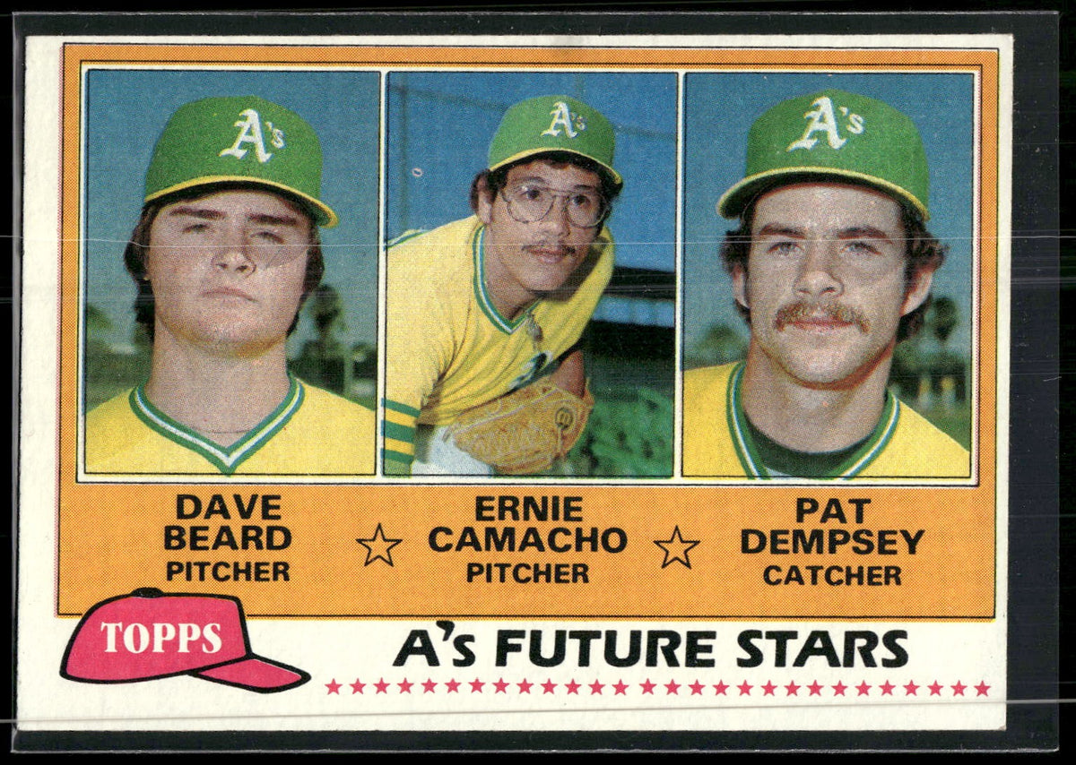 1981 Topps #96 A's Future Stars (Dave Beard / Ernie Camacho / Pat Dempsey)