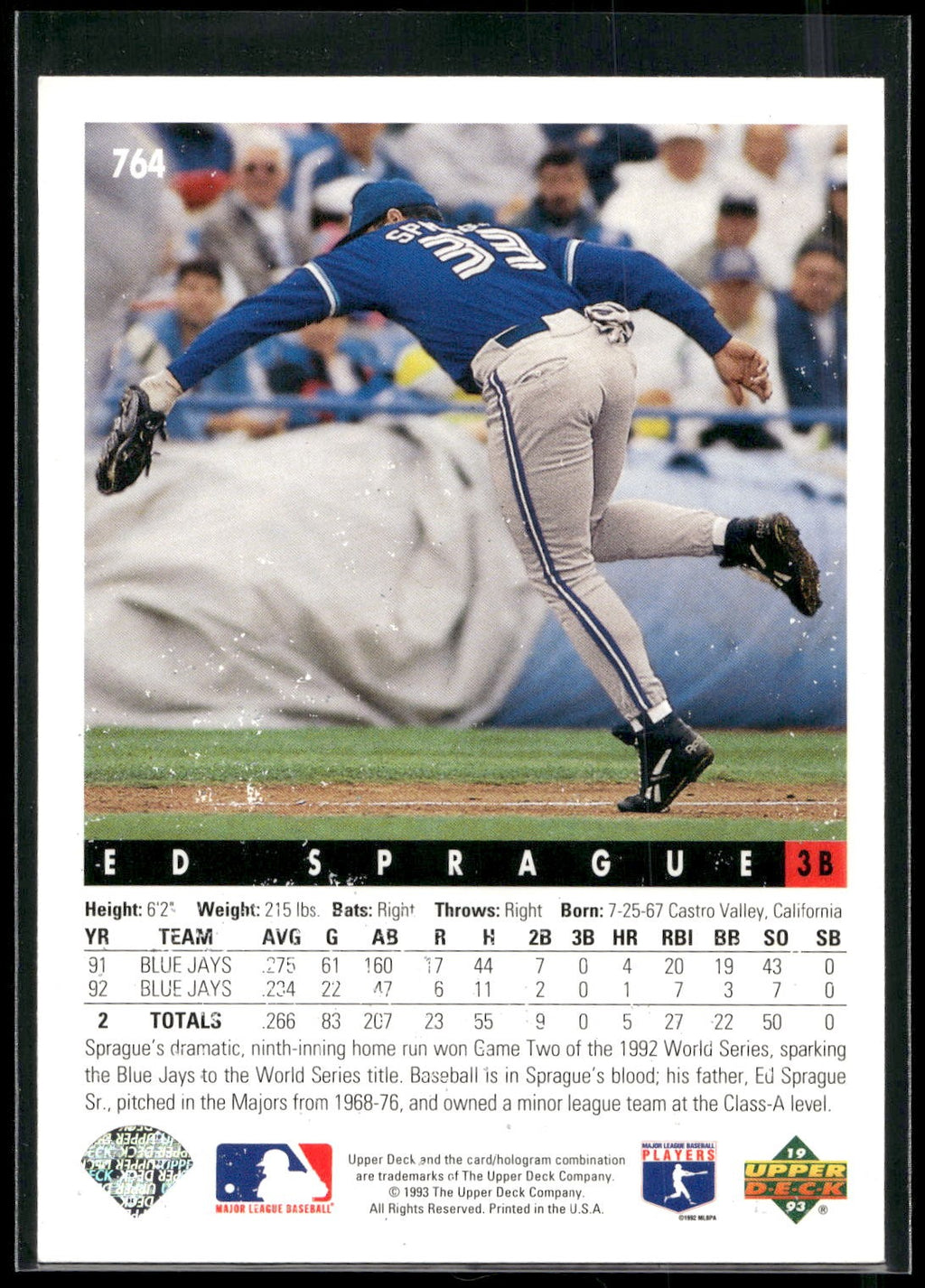 1993 Upper Deck #764 Ed Sprague