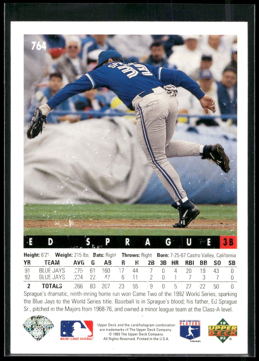 1993 Upper Deck #764 Ed Sprague