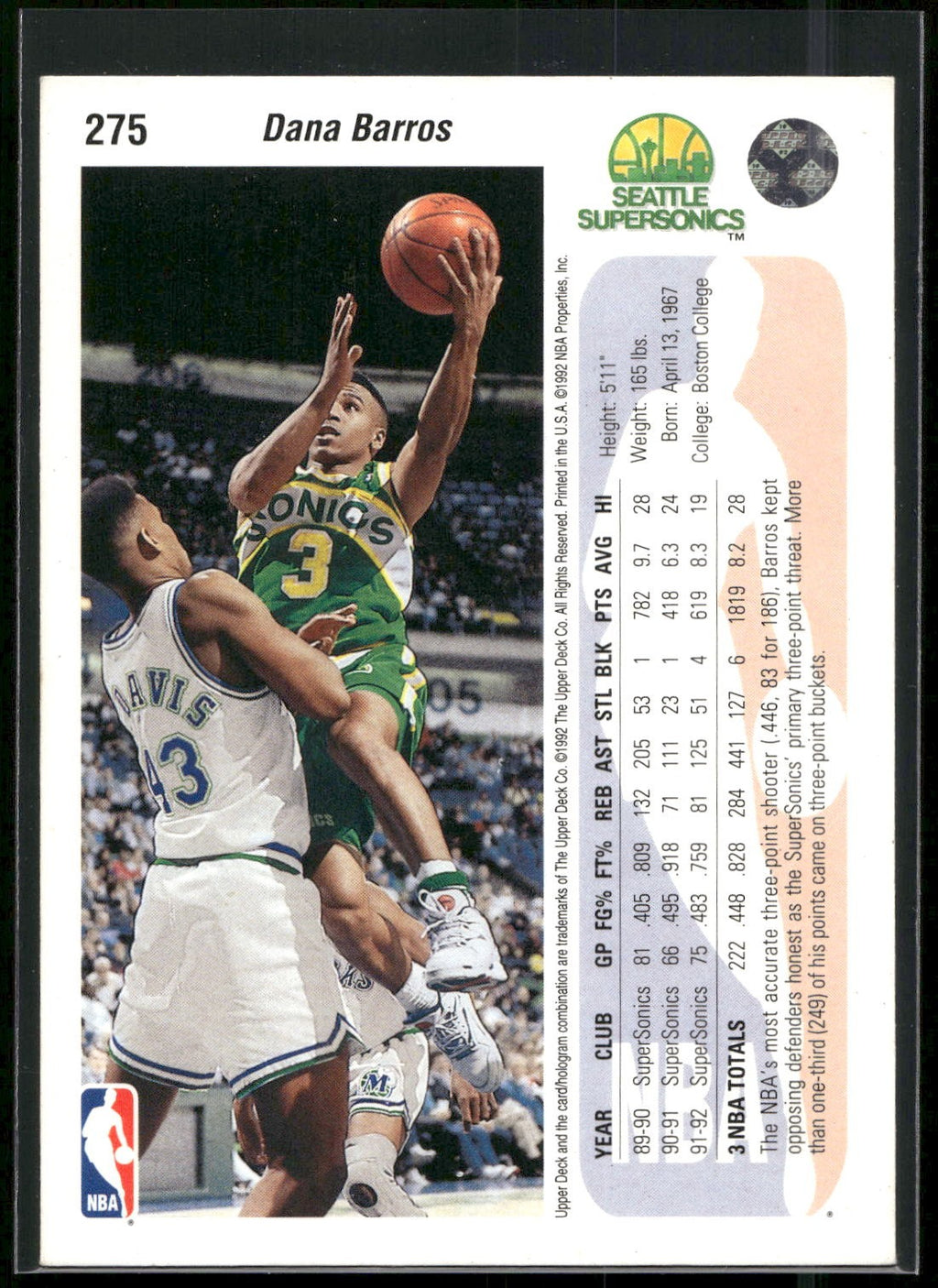 1992-93 Upper Deck #275 Dana Barros