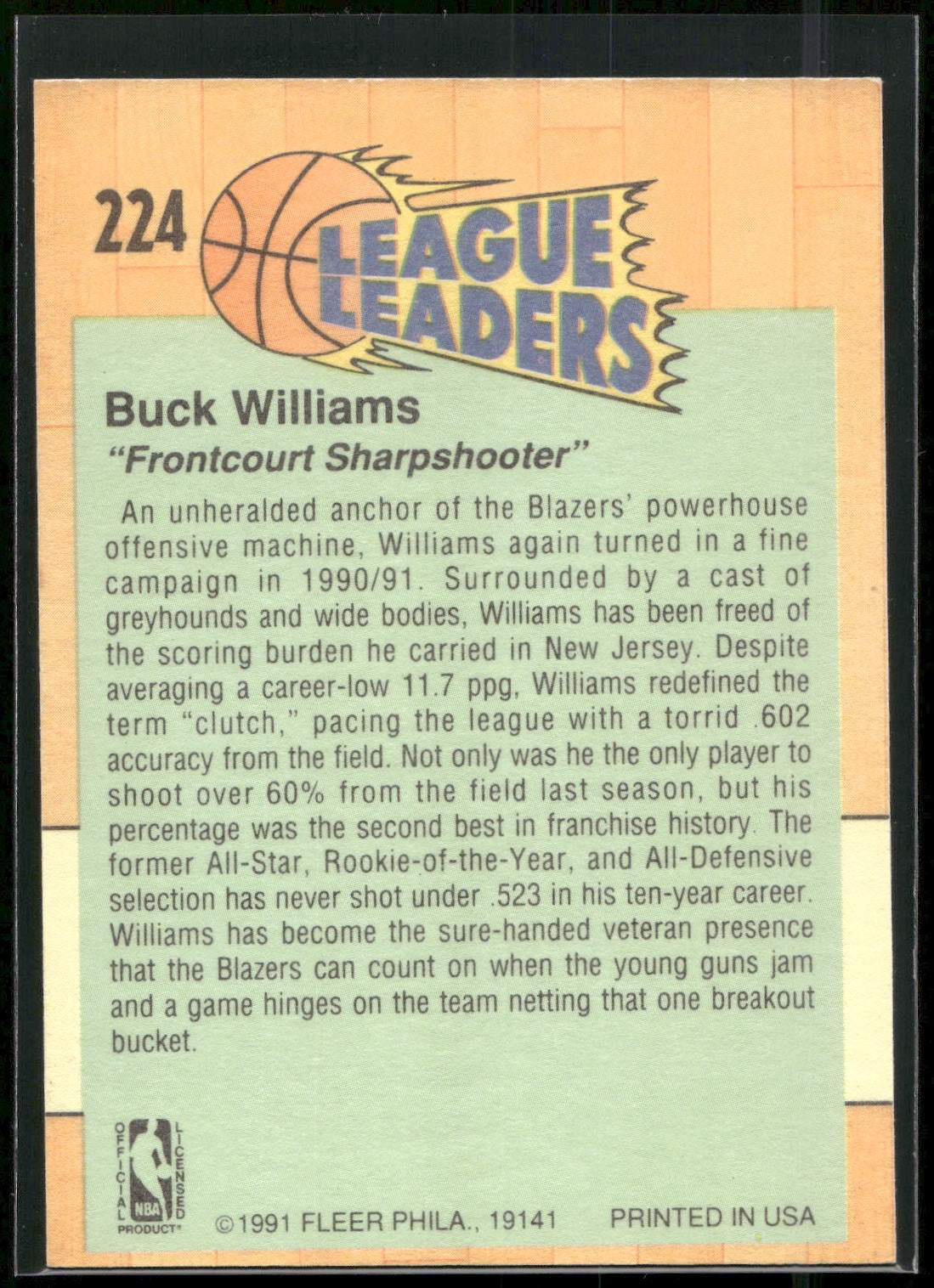 1991-92 Fleer #224 Buck Williams