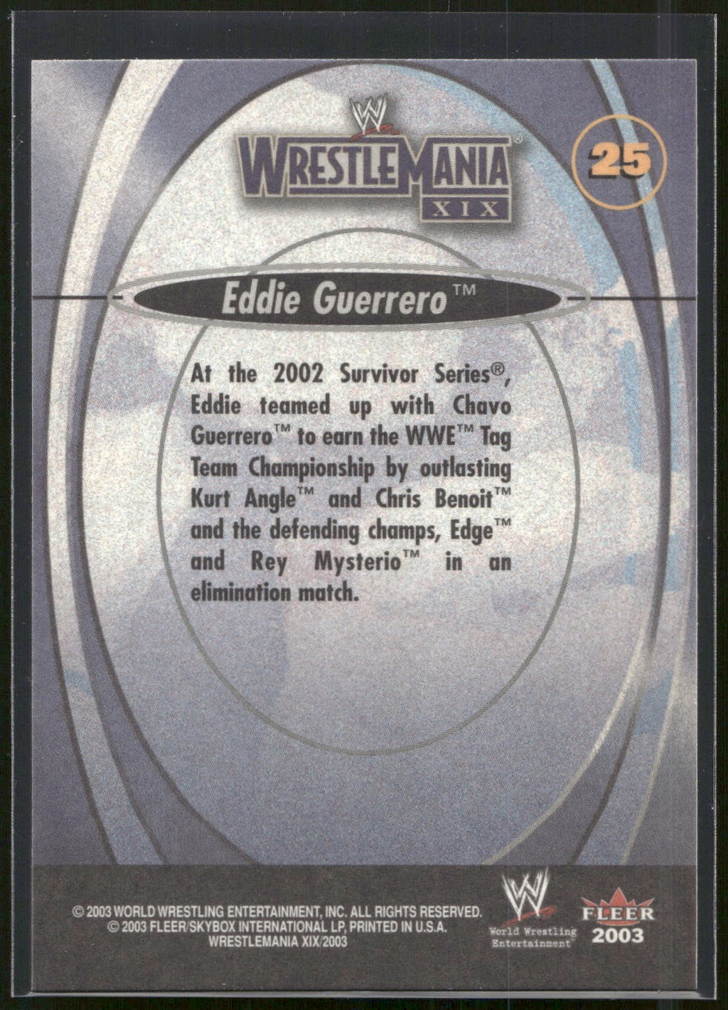 2003 Fleer WWE WrestleMania XIX #25 Eddie Guerrero