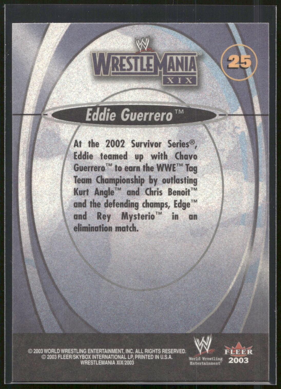 2003 Fleer WWE WrestleMania XIX #25 Eddie Guerrero