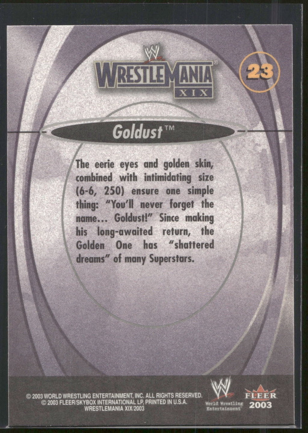 2003 Fleer WWE WrestleMania XIX #23 Goldust