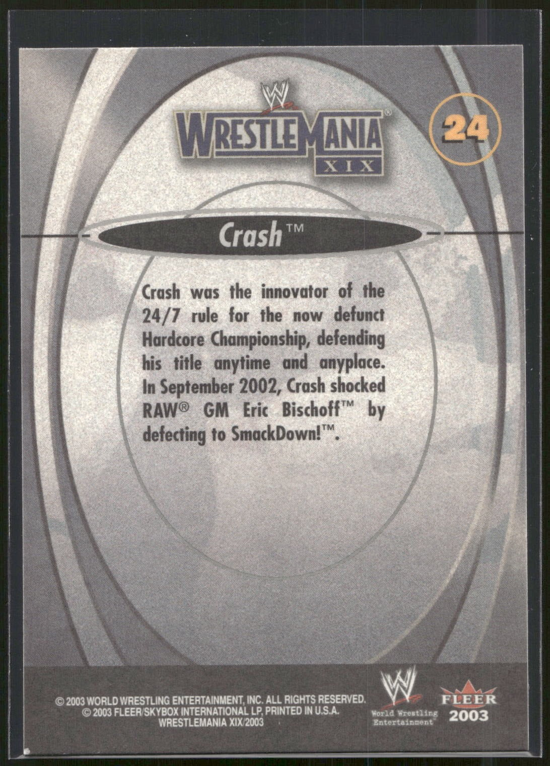 2003 Fleer WWE WrestleMania XIX #24 Crash Holly