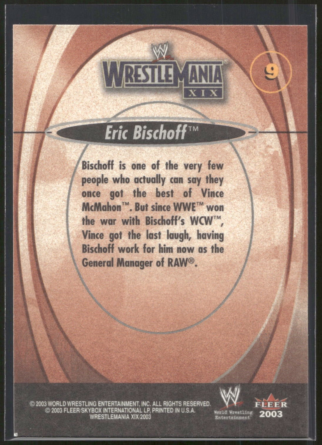 2003 Fleer WWE WrestleMania XIX #9 Eric Bischoff