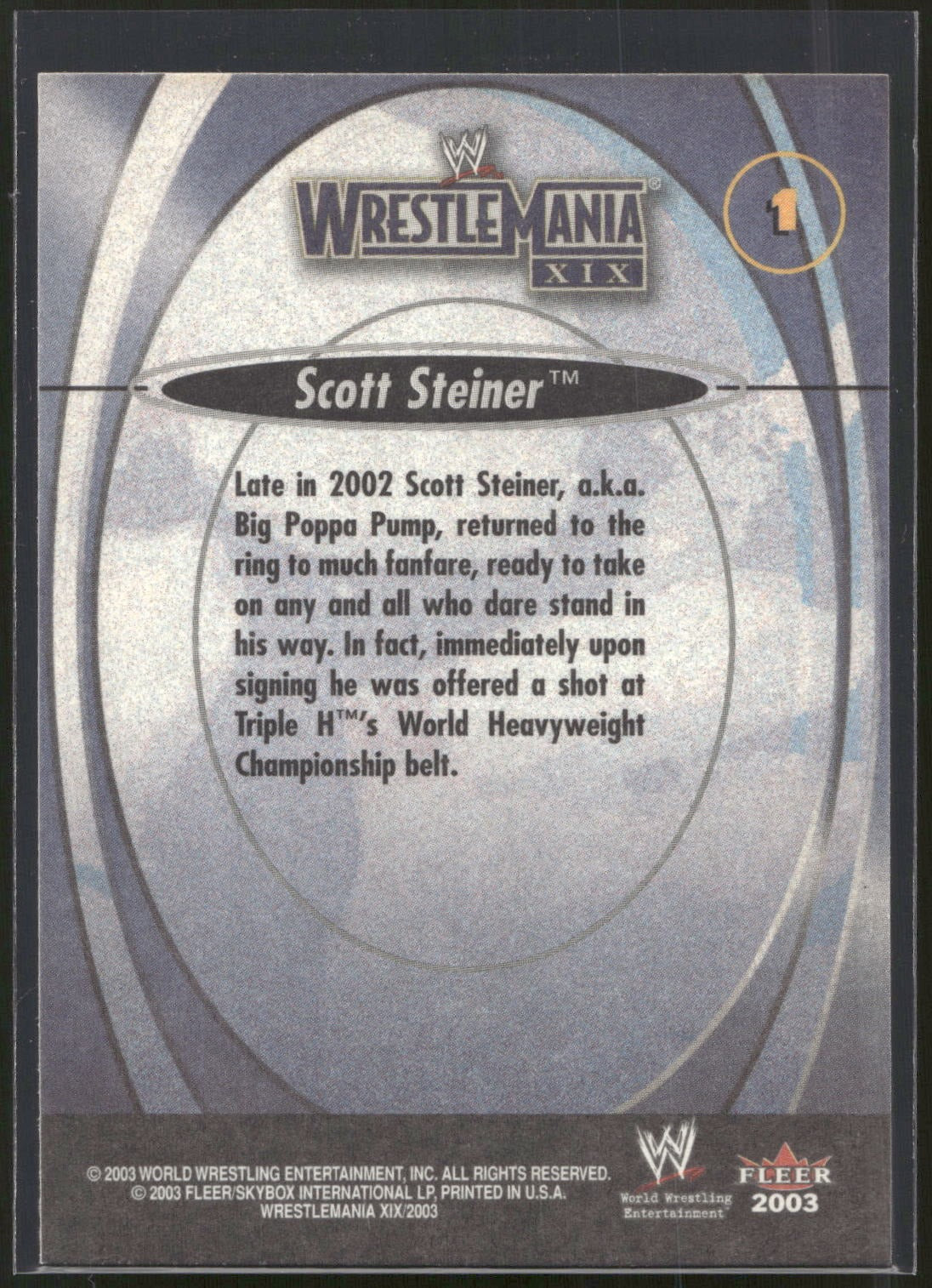 2003 Fleer WWE WrestleMania XIX #1 Scott Steiner
