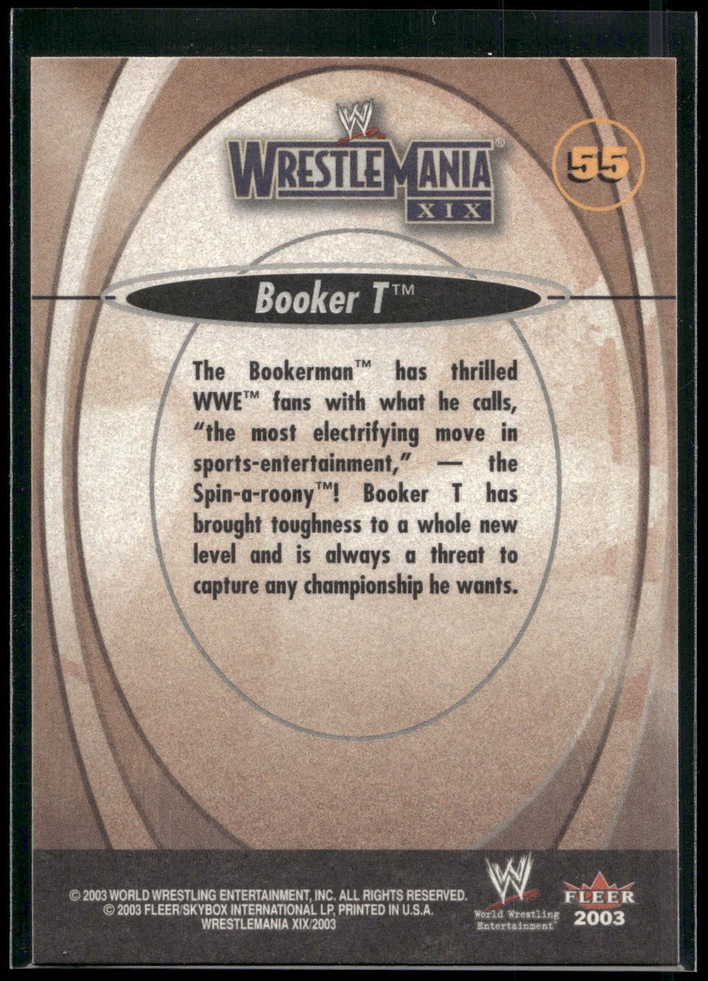 2003 Fleer WWE WrestleMania XIX #55 Booker T