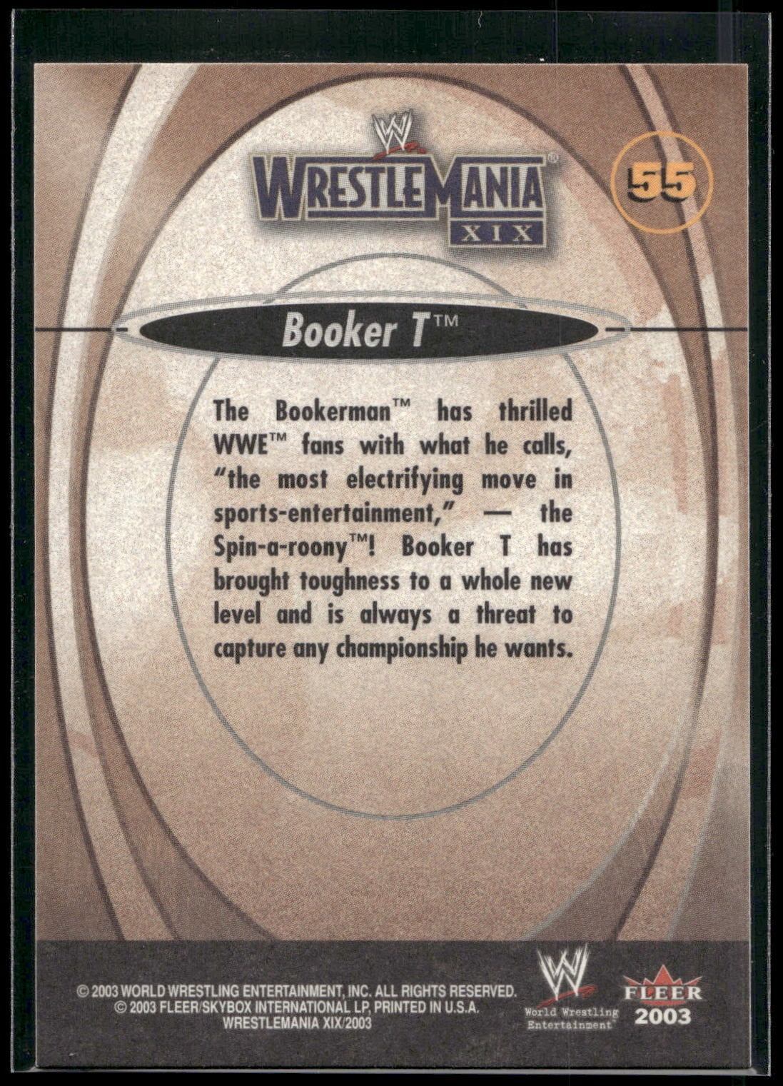 2003 Fleer WWE WrestleMania XIX #55 Booker T