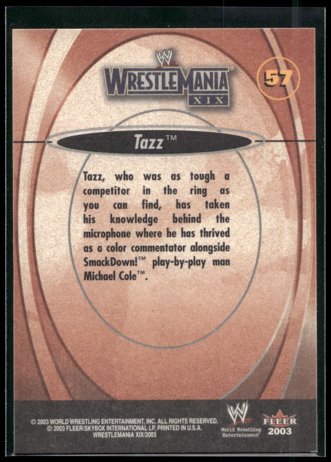 2003 Fleer WWE WrestleMania XIX #57 Tazz