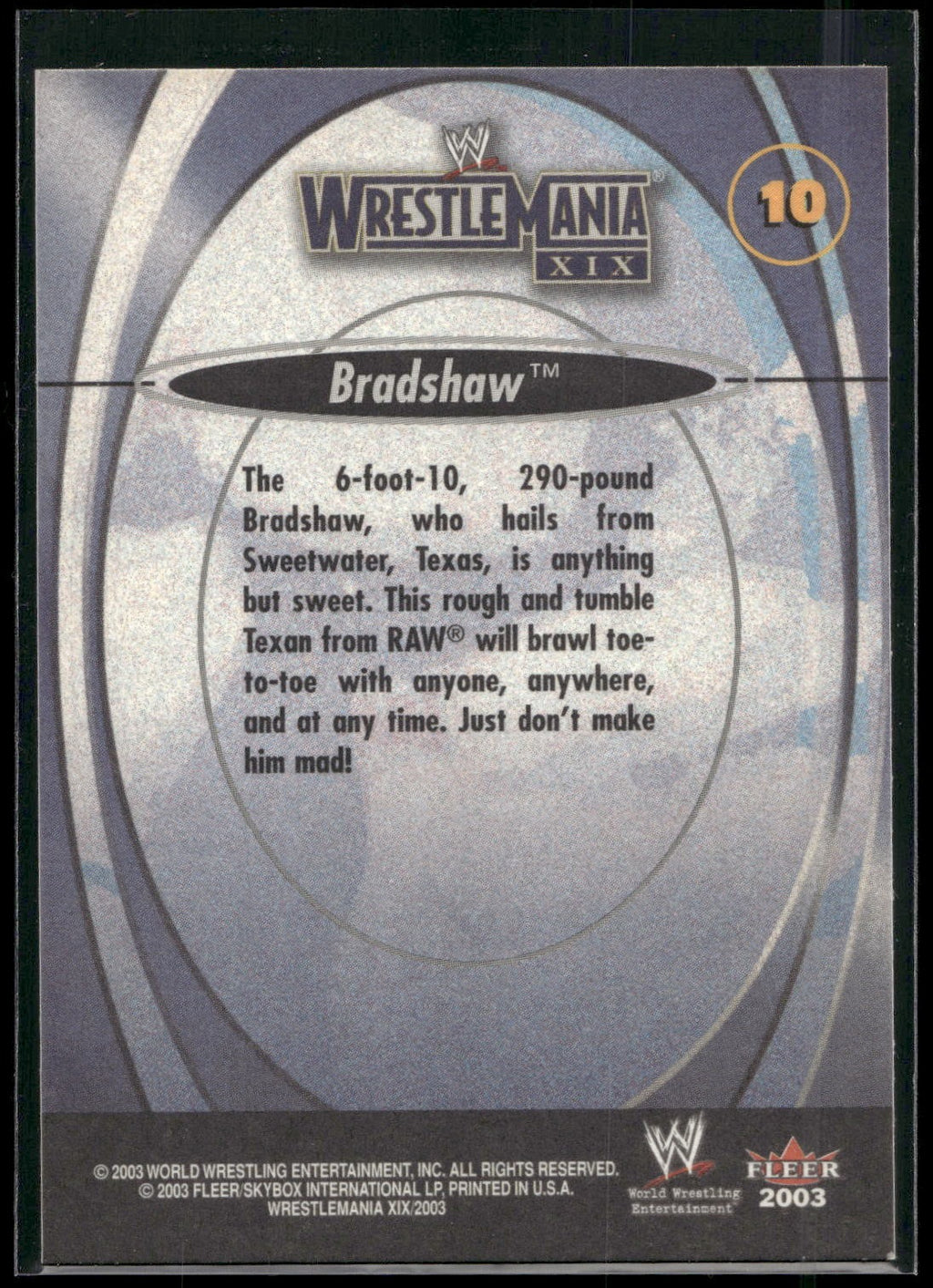 2003 Fleer WWE WrestleMania XIX #10 Bradshaw
