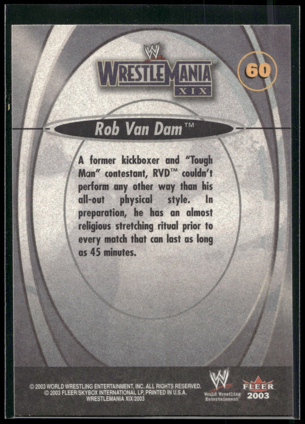 2003 Fleer WWE WrestleMania XIX #60 Rob Van Dam