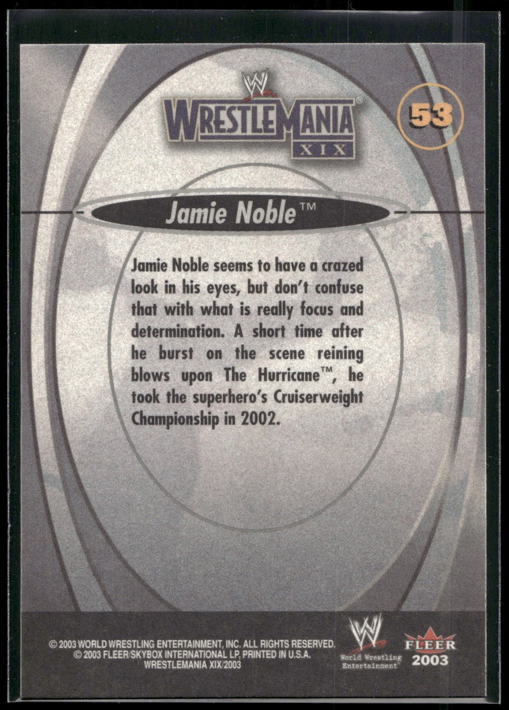 2003 Fleer WWE WrestleMania XIX #53 Jamie Noble