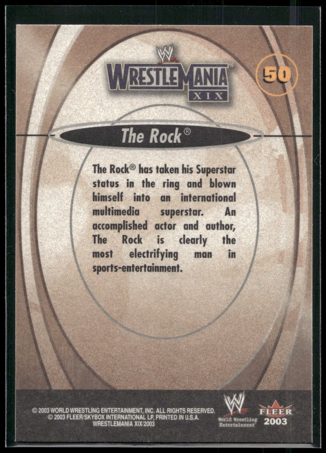 2003 Fleer WWE WrestleMania XIX #50 The Rock