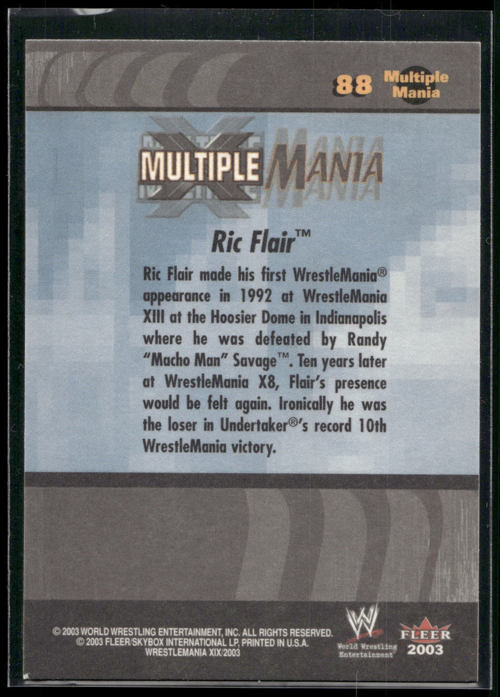 2003 Fleer WWE WrestleMania XIX #88 Ric Flair