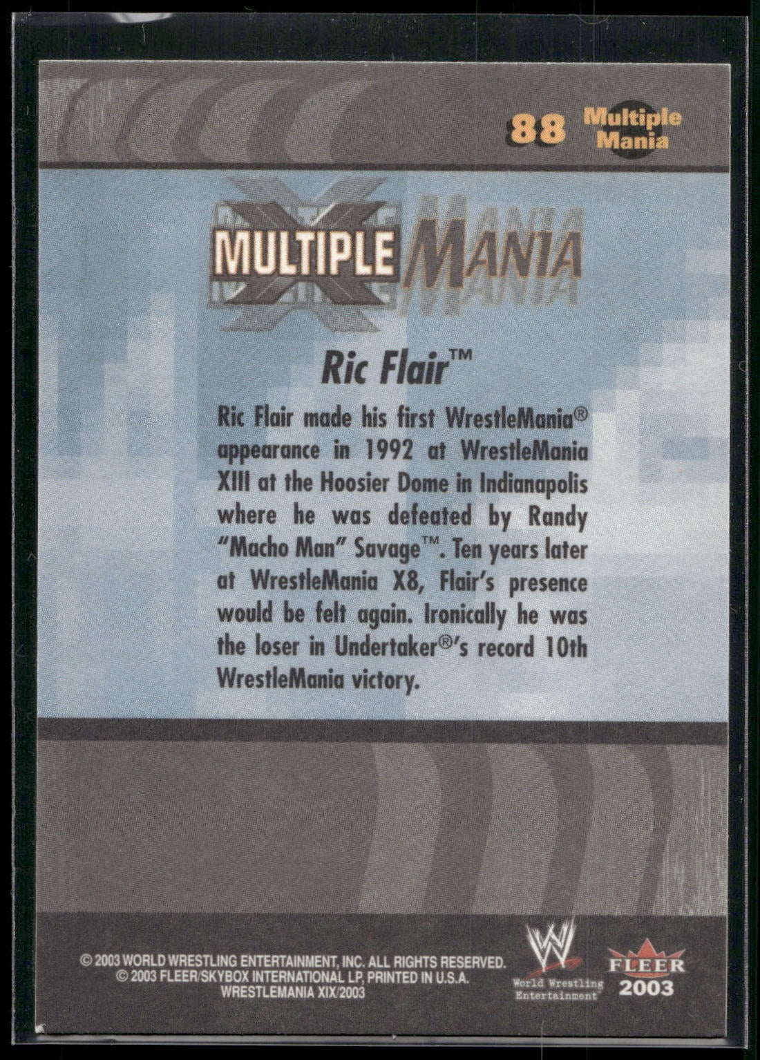 2003 Fleer WWE WrestleMania XIX #88 Ric Flair