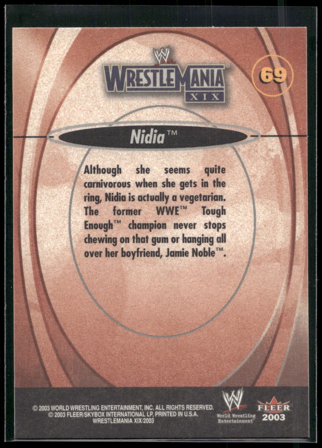 2003 Fleer WWE WrestleMania XIX #69 Nidia