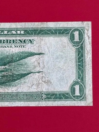 1918 $1 Large Size Federal Reserve Bank Note Minneapolis Fr. 734 Green Eagle