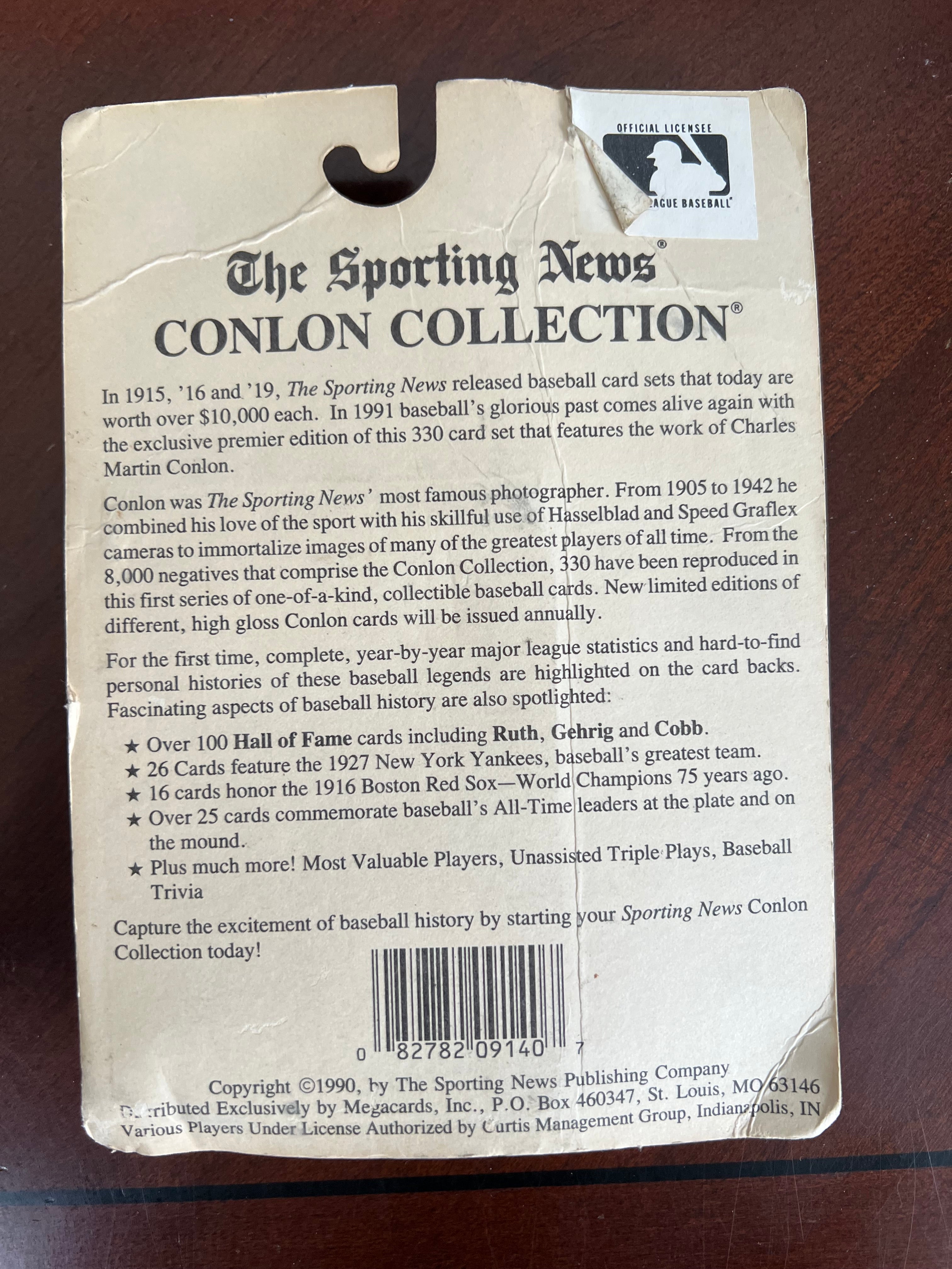 1991 Conlon Collection Blister Pack Mel Ott
