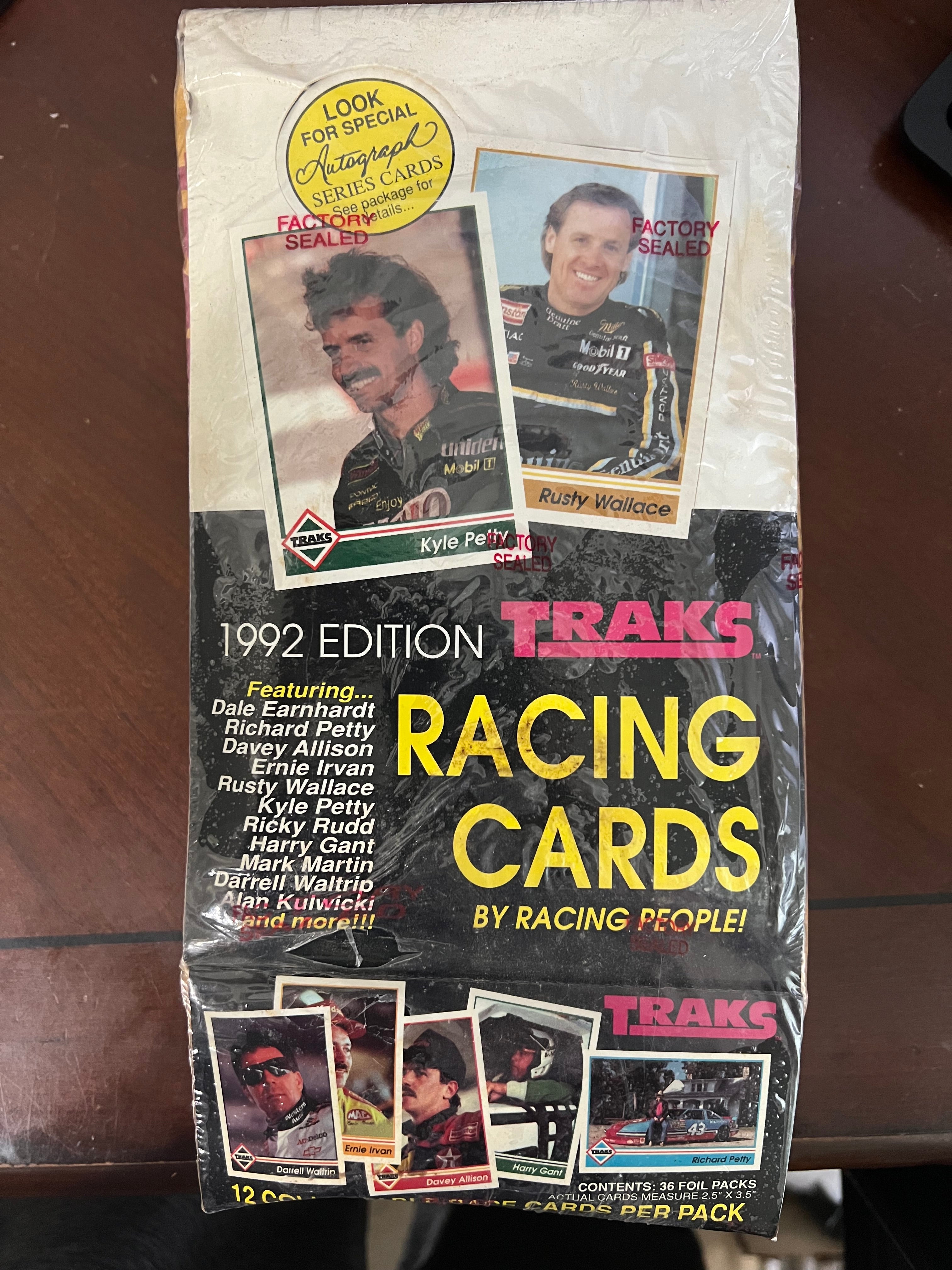 1992 TRAKS Racing Cards Hobby Sealed Box 36 Packs