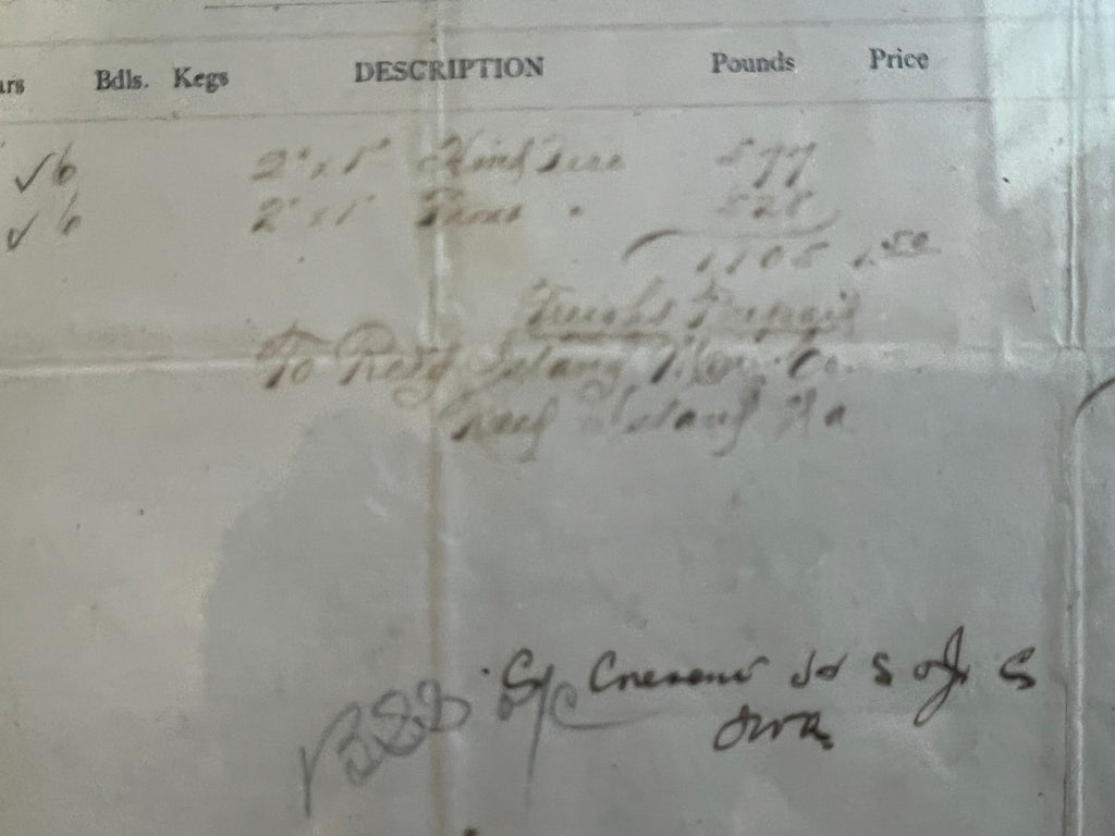 1895 Crescent Horse Shoe Iron Co Framed Invoice