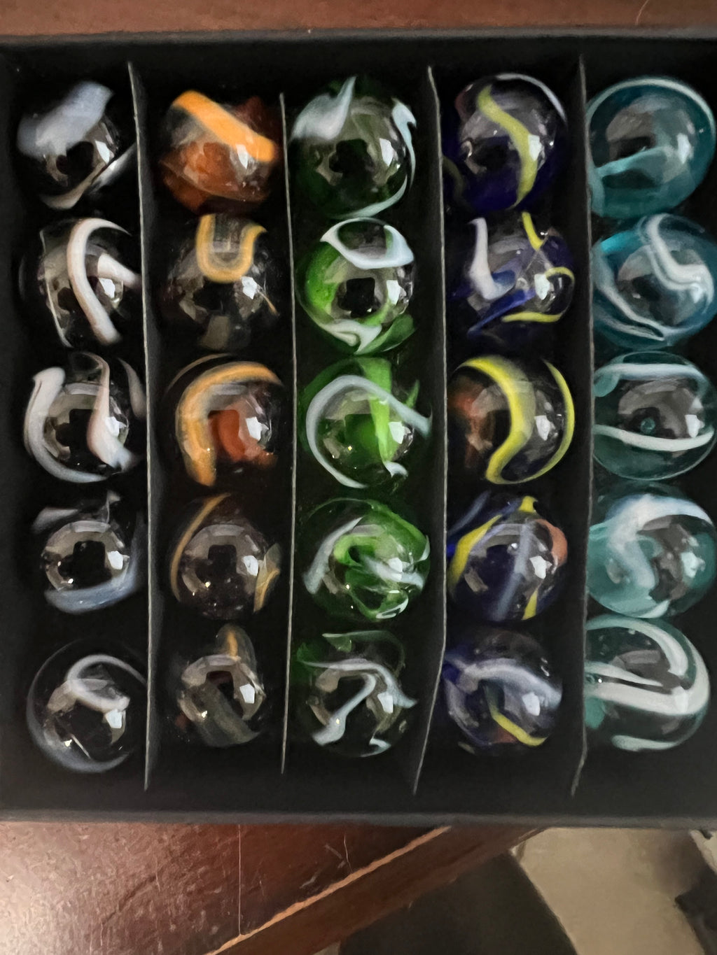 Vintage West Virginia Swirl Marbles UV Reactive Uranium Cadmium 25 Pc Collection