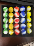 Vintage West Virginia Vitro Agate Mixed Swirl Marbles UV Glow Lot of 25