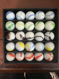 Vintage West Virginia Swirl Marbles Mixed Partial UV Glow Lot 25 Ct