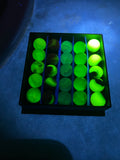 Vintage West Virginia Swirl Uranium Glass Marbles UV Glow Lot 25 Ct