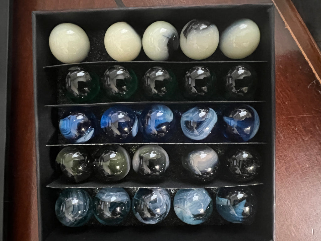 Vintage West Virginia Swirl Uranium Glass Marbles UV Glow Lot 25 Ct