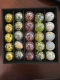 Vintage Glass Marble Lot 25 Count Confetti Frit Mixed UV Cadmium Speckled #MB10