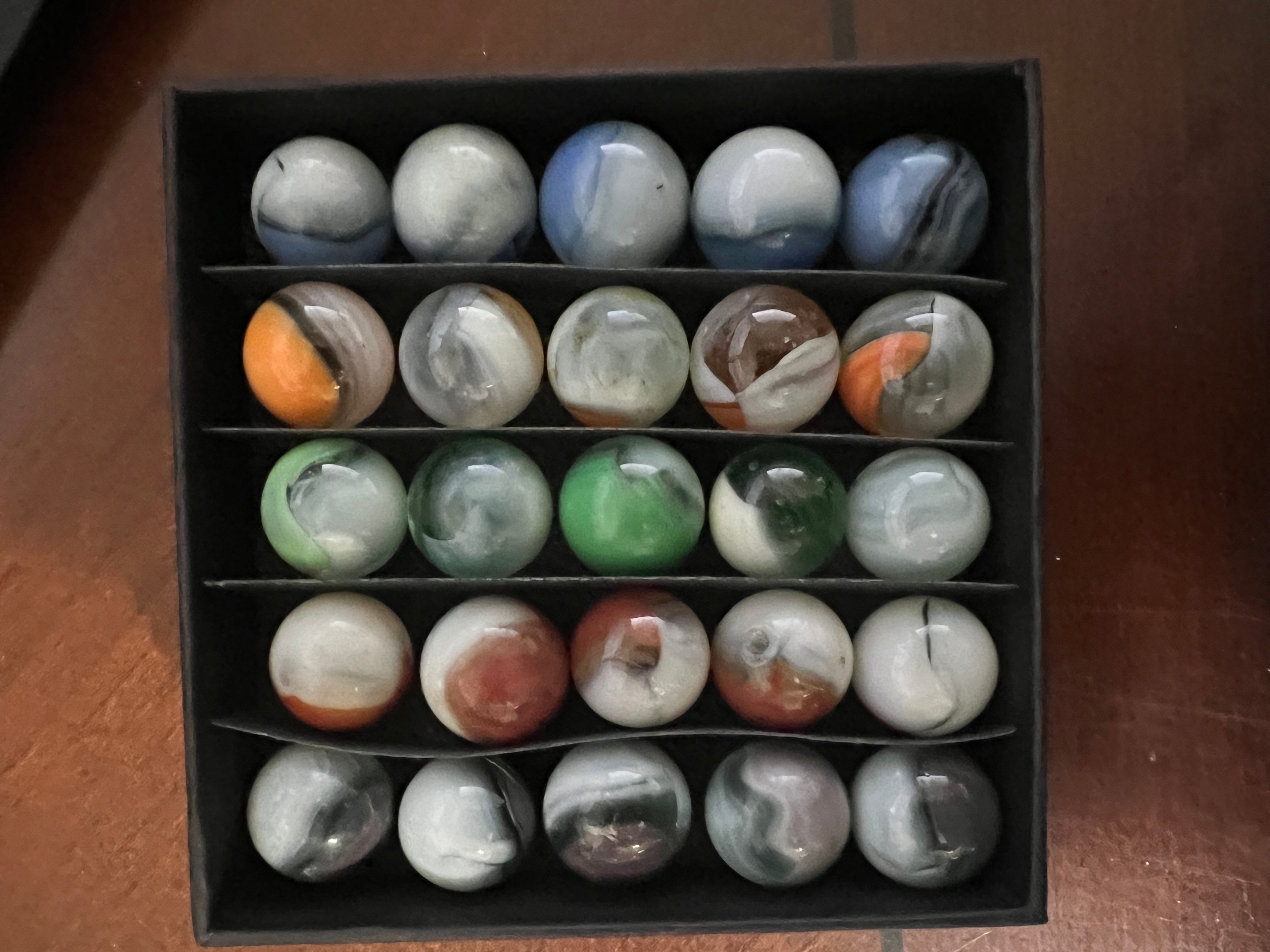 Vintage Glass Marble Lot 25 Count Slag Swirl UV Uranium Vaseline Patch #MB12