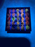 Vintage Glass Marble Lot 25 Count Swirl UV Cadmium Vaseline Slag Runs #MB17