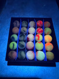 Vintage Glass Marble Lot 25 Count Swirl UV Cadmium Uranium Slag #MB18