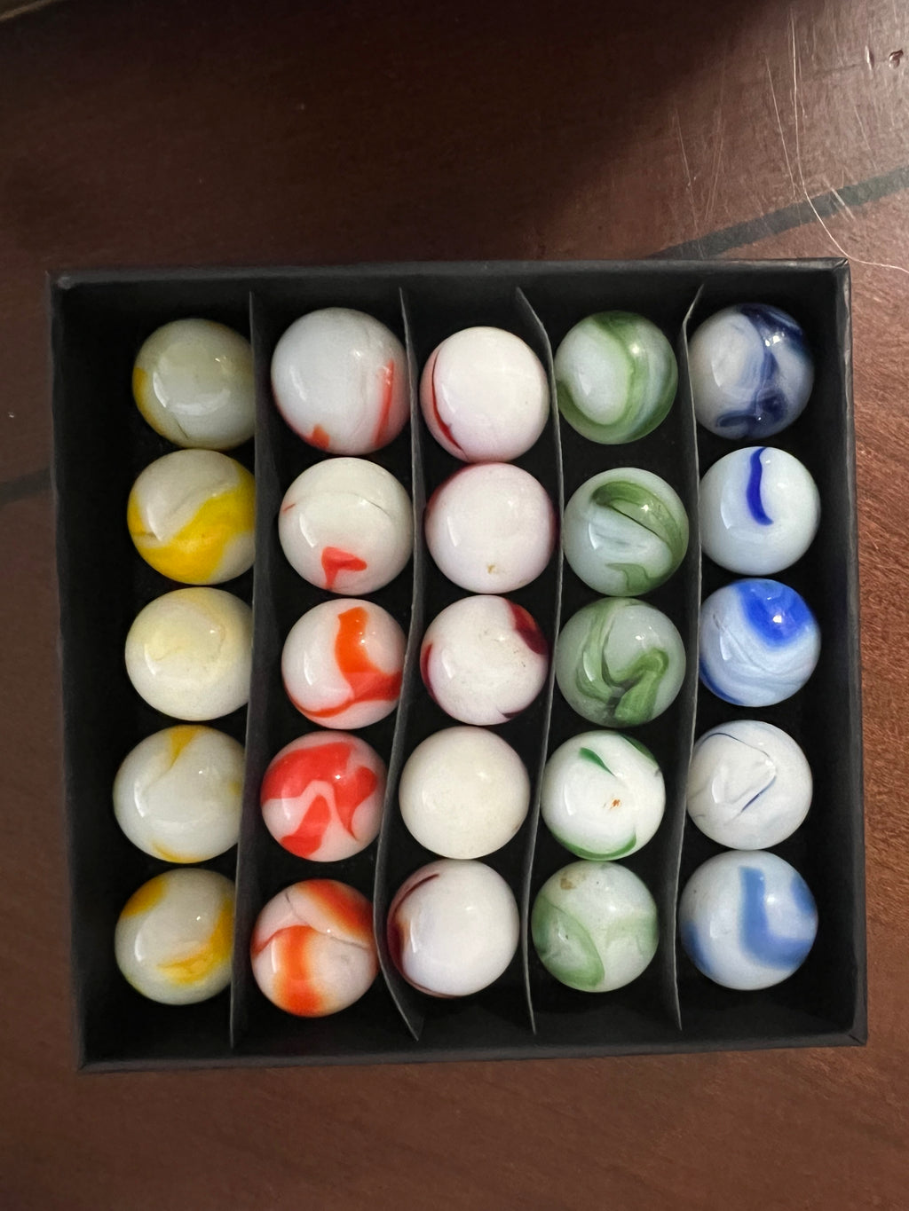 Vintage Glass Marble Lot 25 Count Swirl UV Cadmium Uranium Slag #MB18
