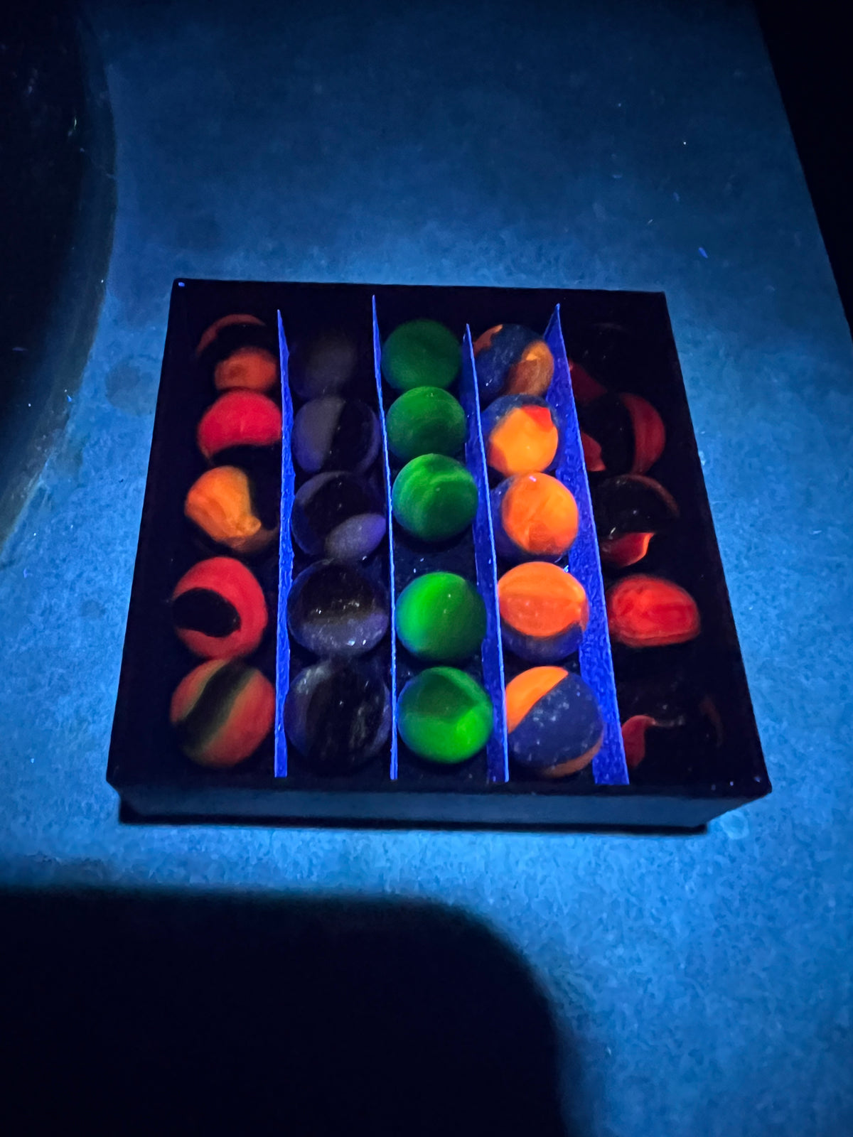 Vintage Glass Marble Lot 25ct Swirl Patch UV Uranium Cadmium Slag Runs #MB20