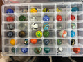 Vintage Glass Marble Shooter Lot 36ct Giant Boulder UV Cadmium John Deere #MT1