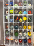 Vintage Glass Marble Shooter Lot 36ct Giant Boulder UV Cadmium John Deere #MT2