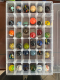 Vintage Glass Shooter Marbles Lot of 36 UV Glowing 1962 John Deere 125th Swirls #MT4