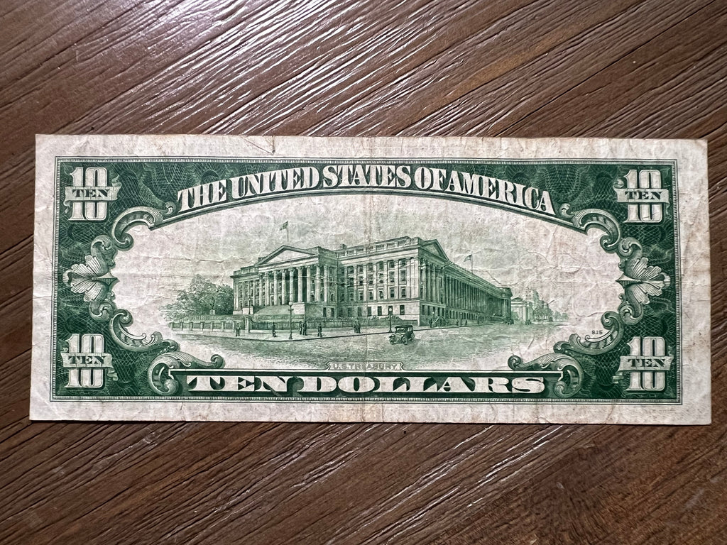 1934A $10 Silver Certificate Yellow Seal North Africa WWII Emergency Note Fr2309v