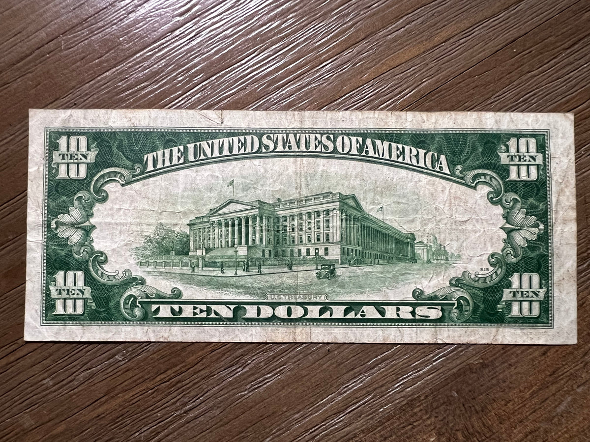 1934A $10 Silver Certificate Yellow Seal North Africa WWII Emergency Note Fr2309v