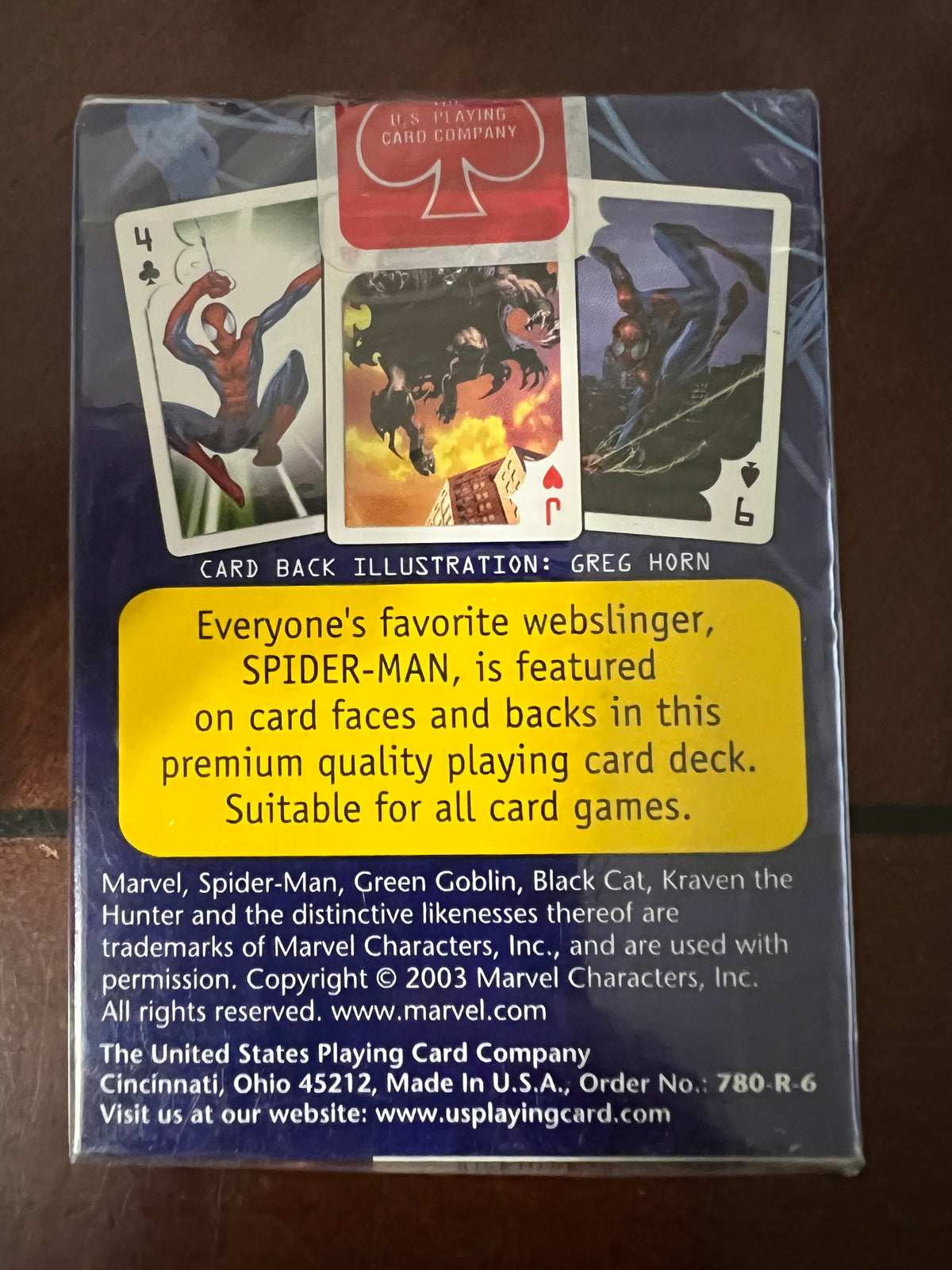 2003 Marvel Spider-Man Playing Cards Deck USPC Greg Horn Art Sealed