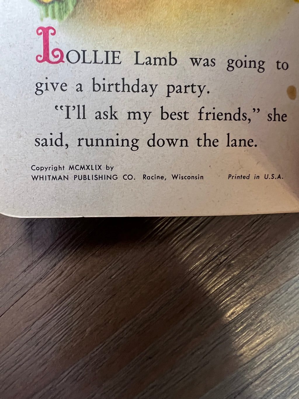 1959 Whitman Lollie Lamb Die Cut Children's Story Book No. 2954