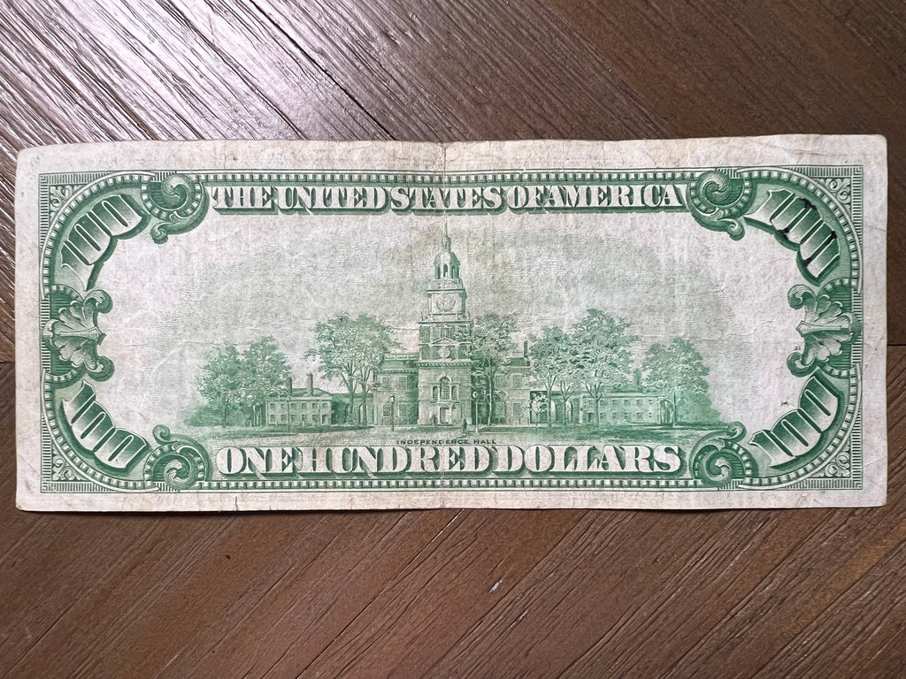 1934 Series $100 Federal Reserve Note Kansas City Light Green Seal