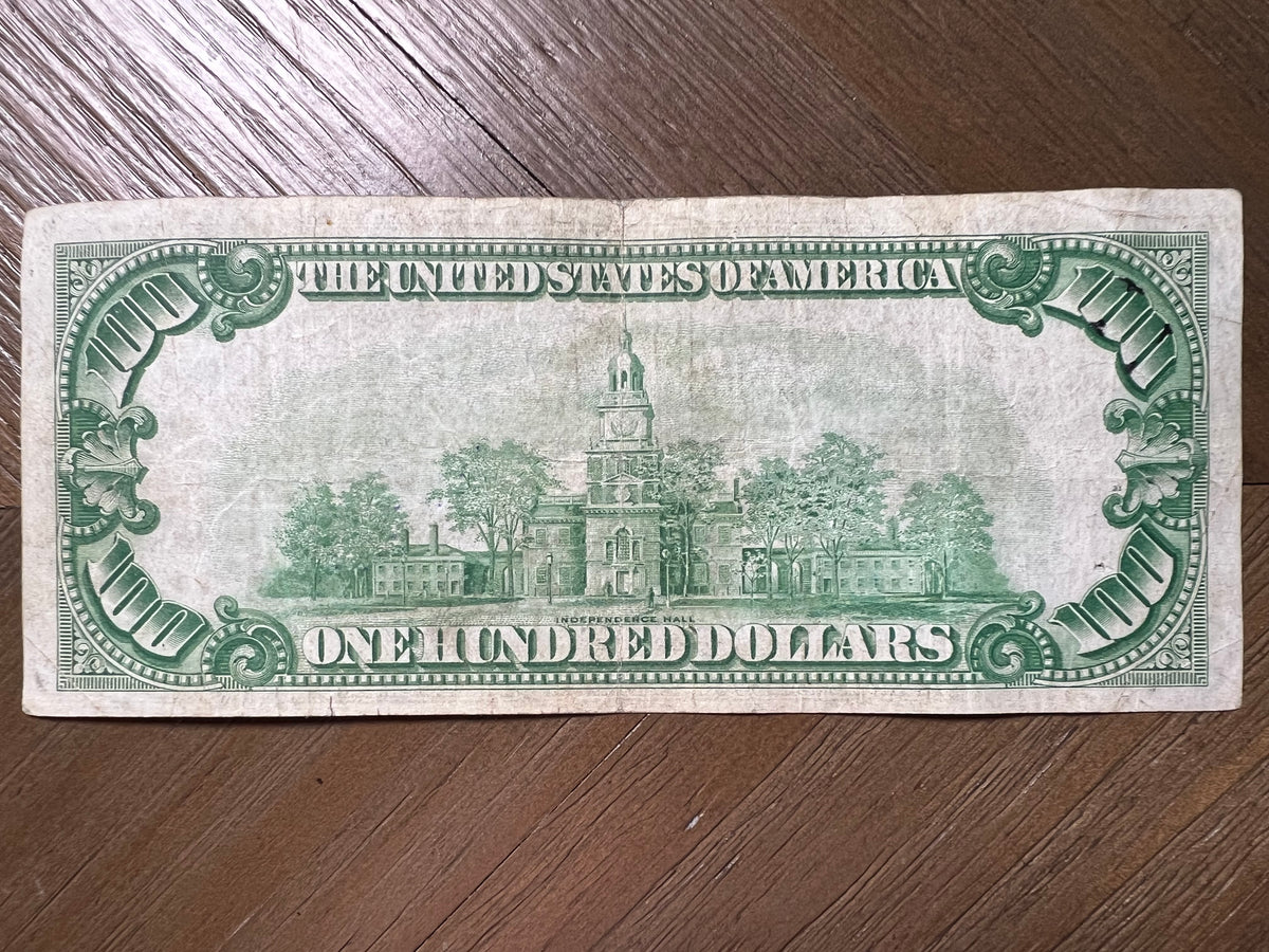 1934 Series $100 Federal Reserve Note Kansas City Light Green Seal