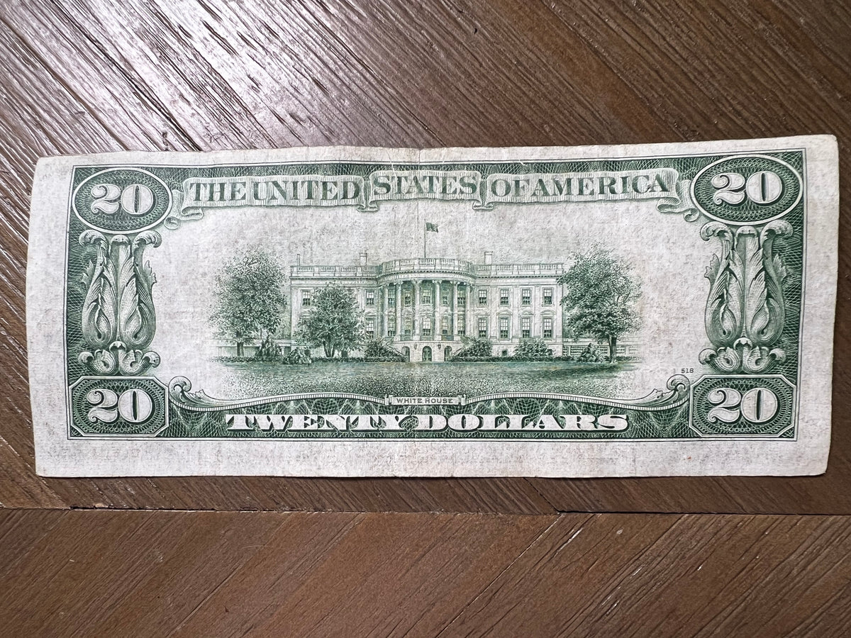 1934A $20 St. Louis Federal Reserve Note Light Green Seal Jackson